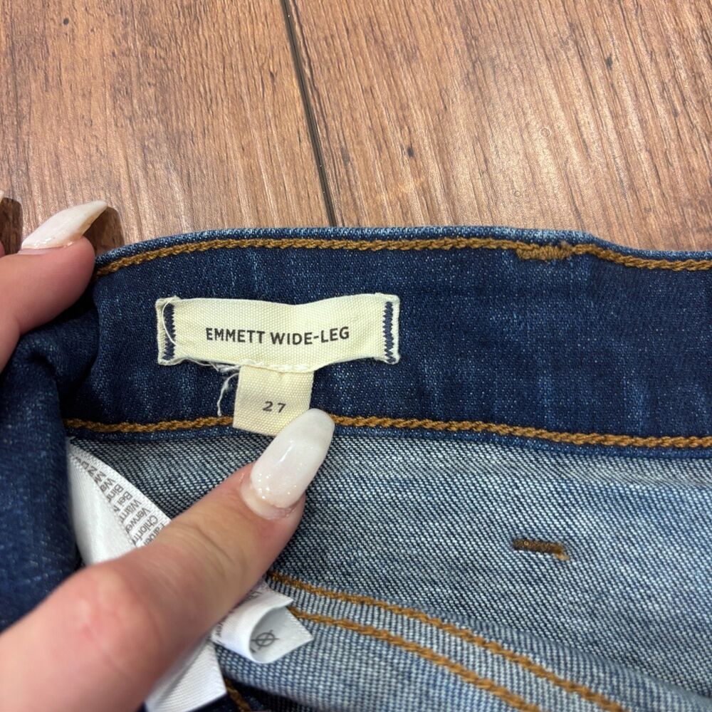 Madewell Emmett Patch Pocket Wide Leg Jeans Women's Size 27 Allentown Wash $138 - Picture 6 of 12